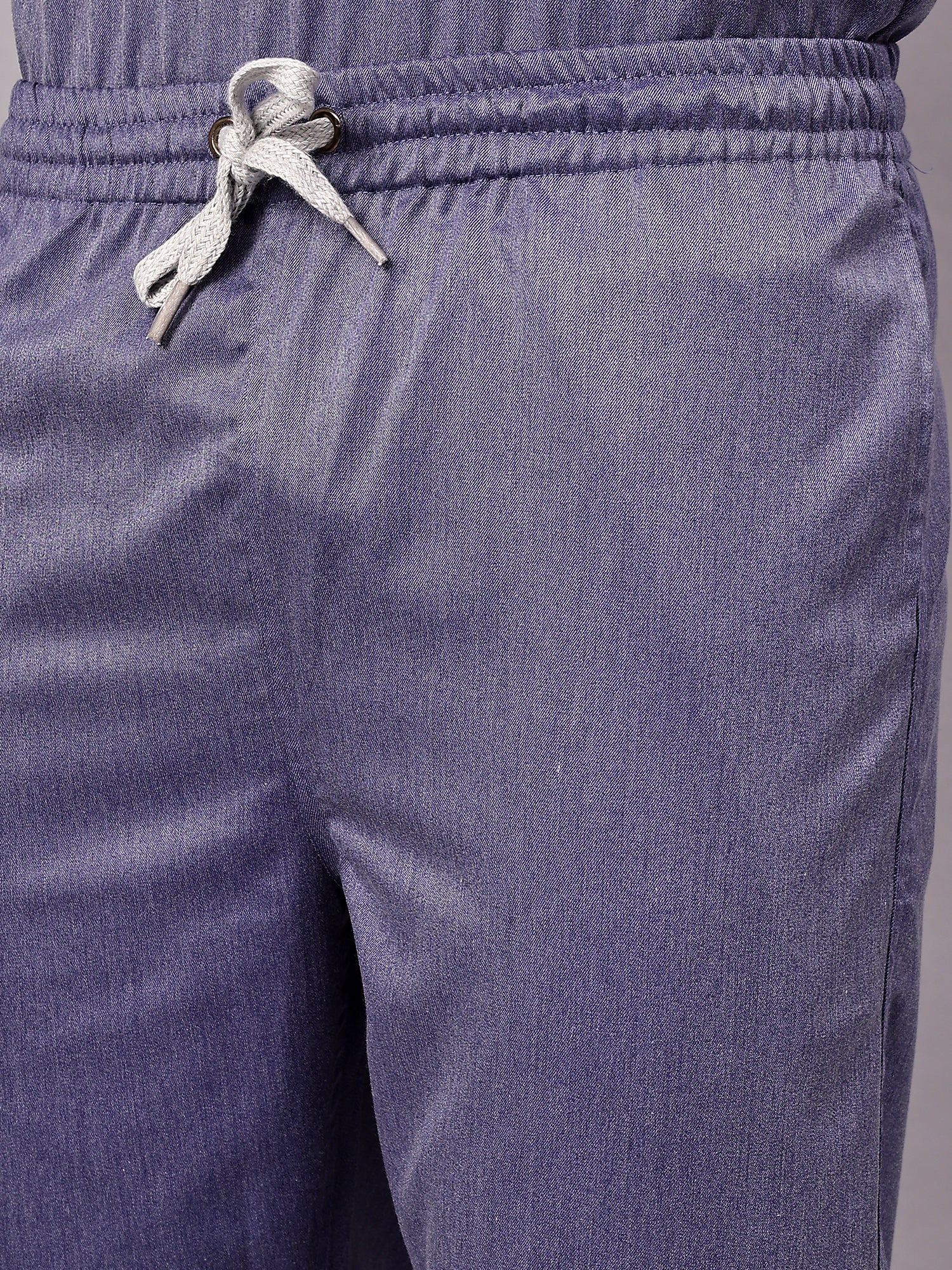 Stretchable (2Way) Men Denim Blue Texture Straight Scrub Pant - Image 2