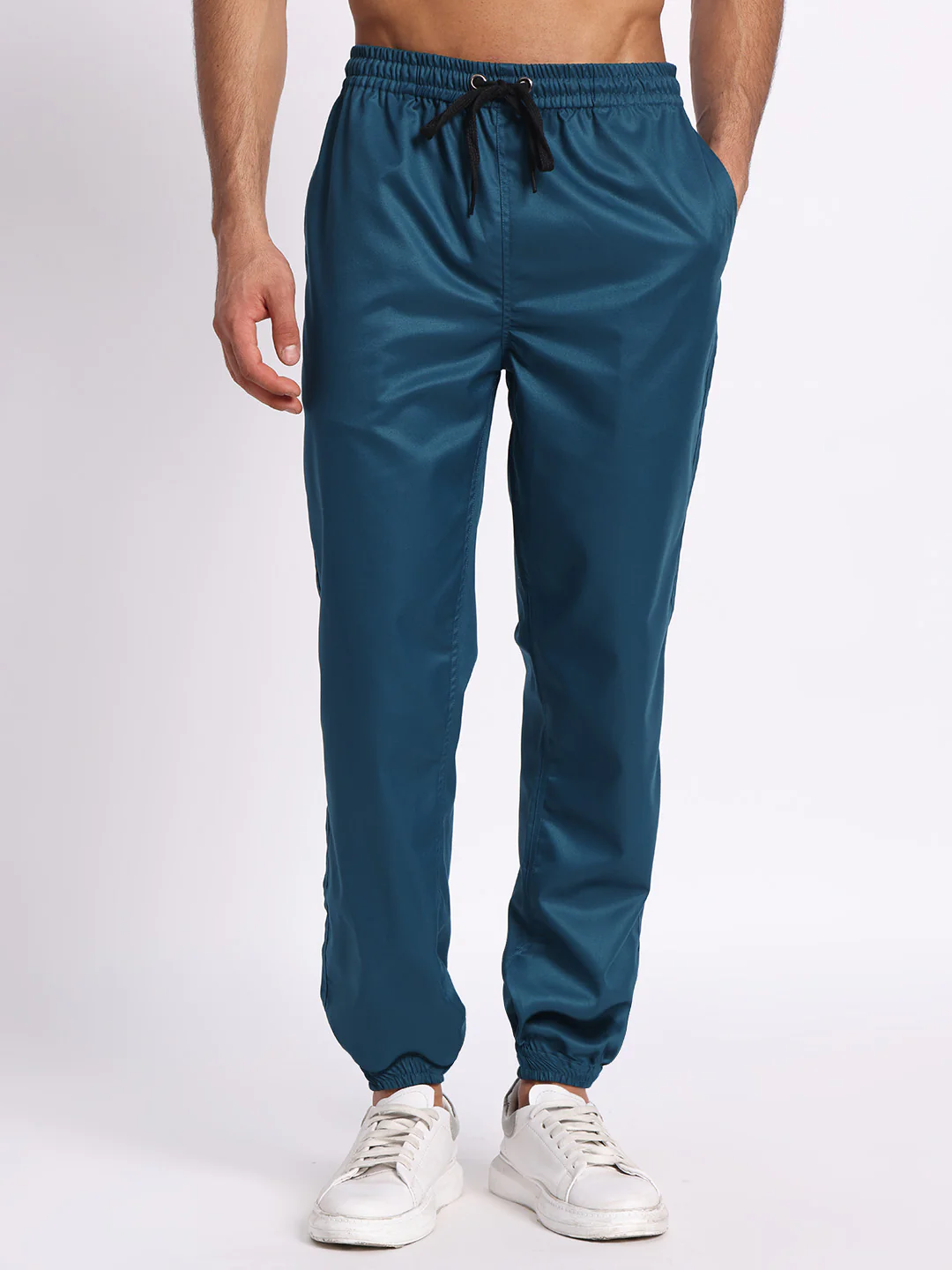 Stretchable (2Way) Men Forest Green V-Neck With Jogger Scrub Set - Image 4