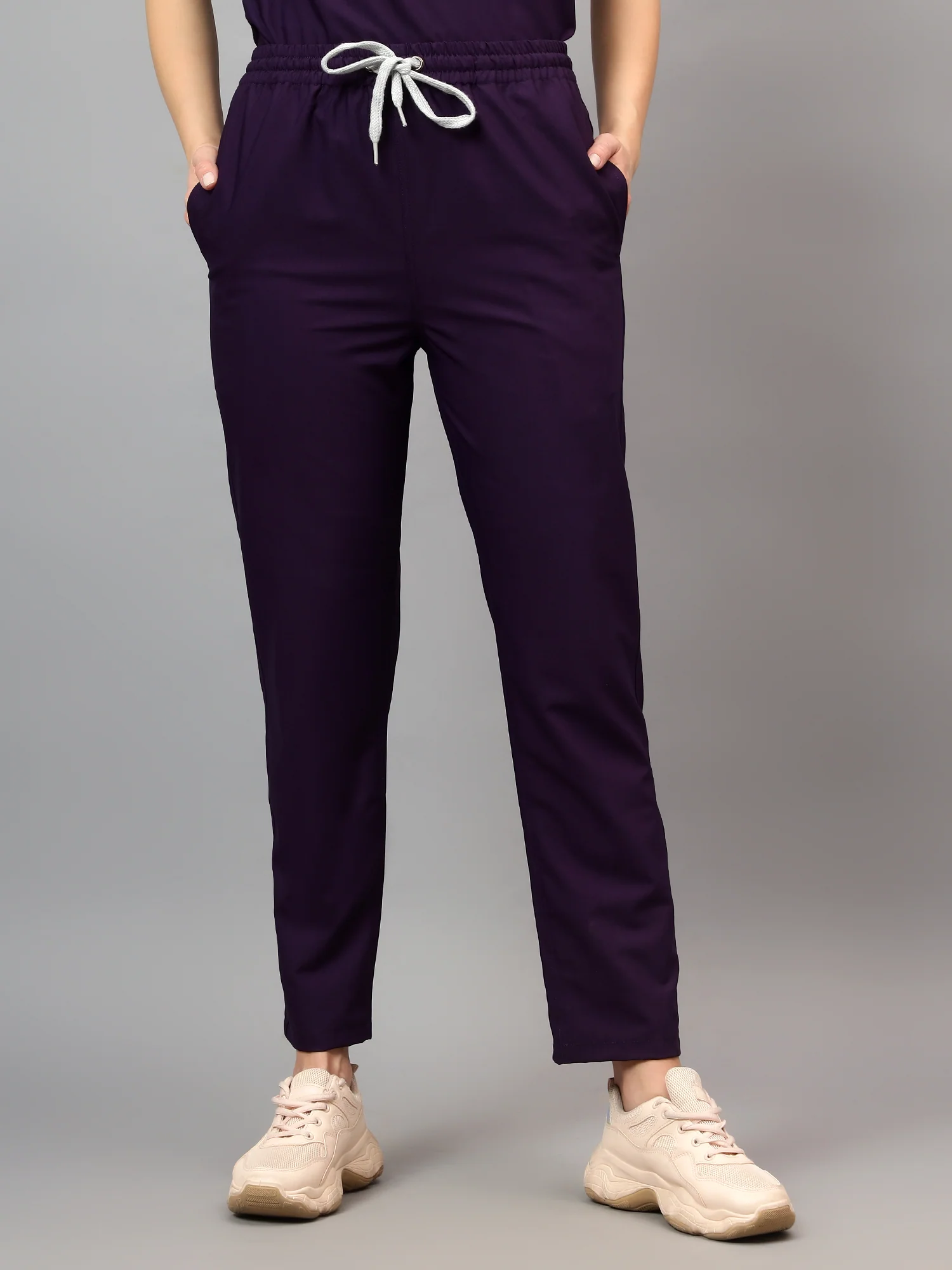 Stretchable (4Way) Female Violet Straight Scrub Pant