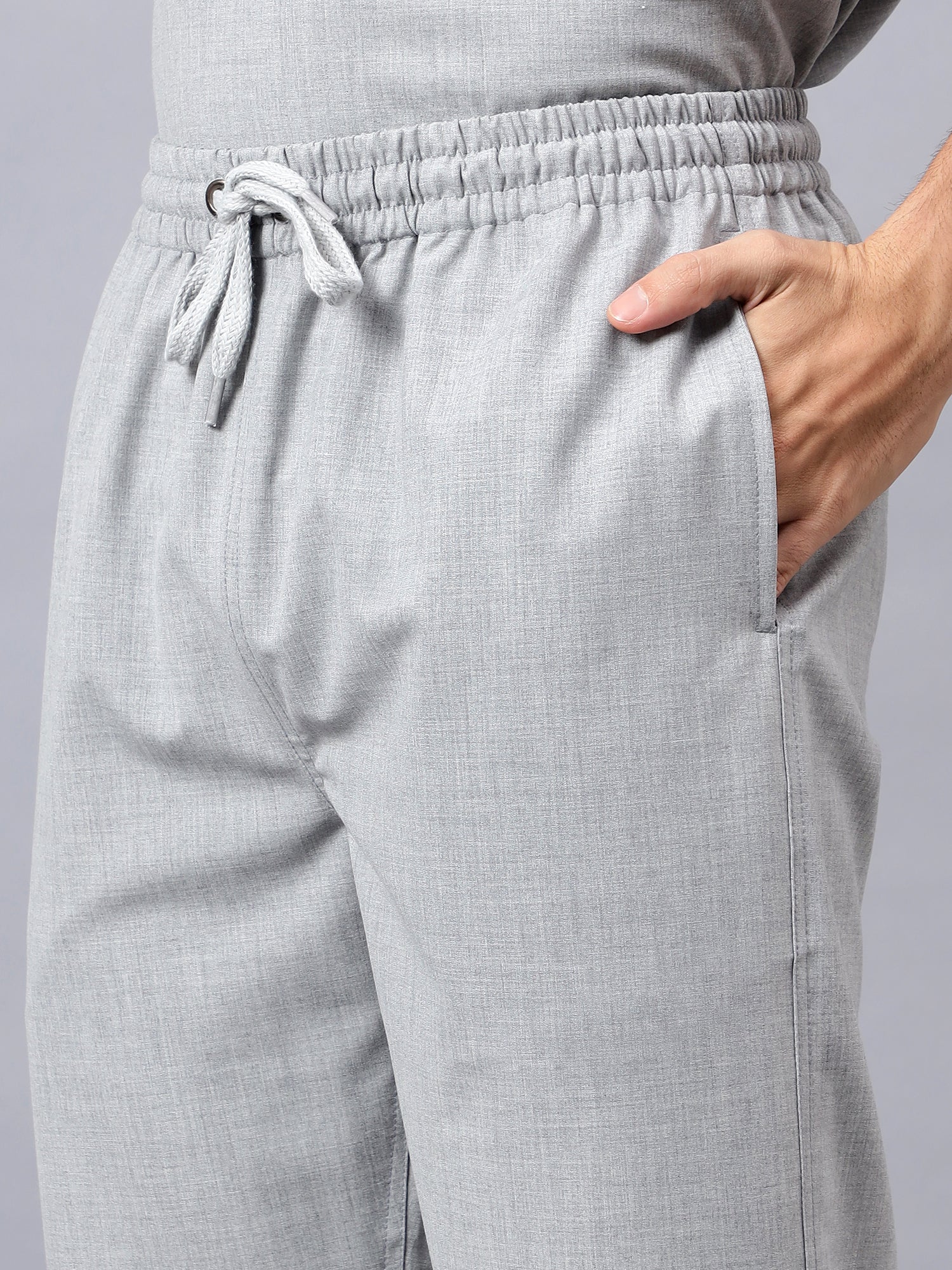 Stretchable (4Way) Men Light Grey Jogger - Image 2