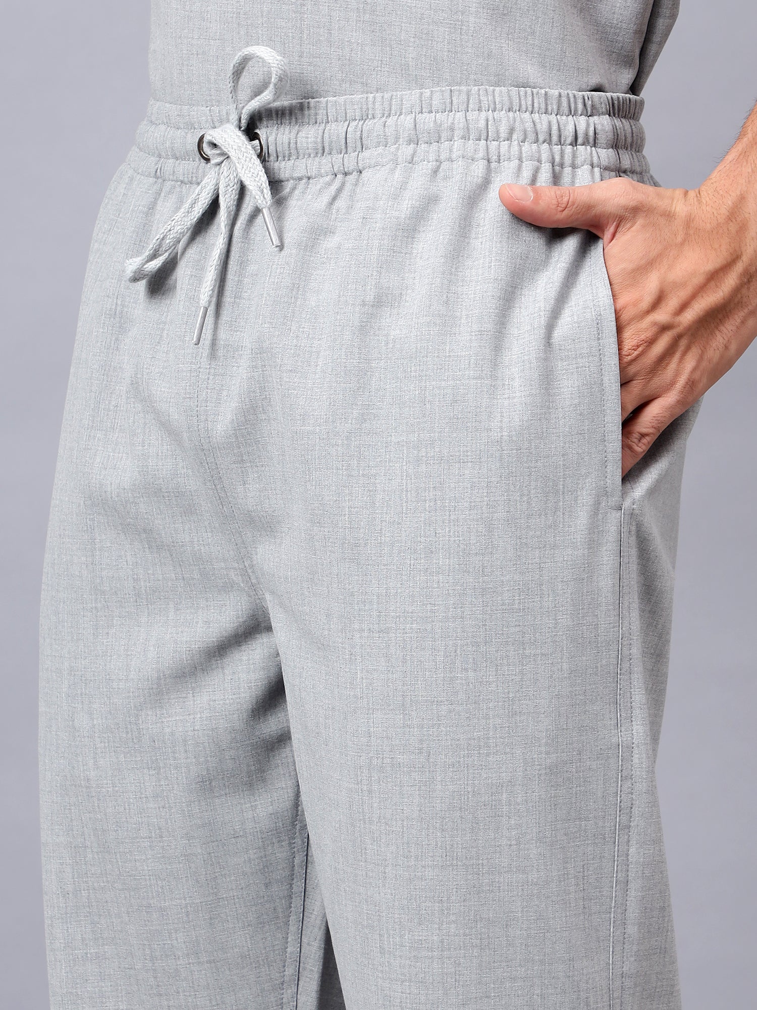 Stretchable (4Way) Men Light Grey Straight Scrub Pant - Image 3